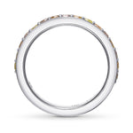 Multicolored Closed Pave Diamond Band Ring