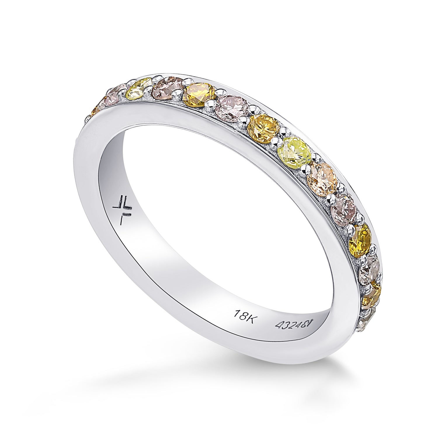 Multicolored Closed Pave Diamond Band Ring
