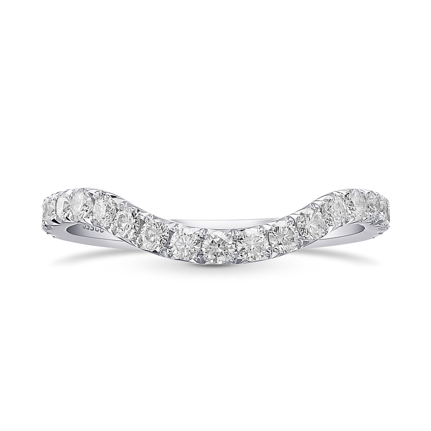 Contoured Pave Diamond Wedding Band