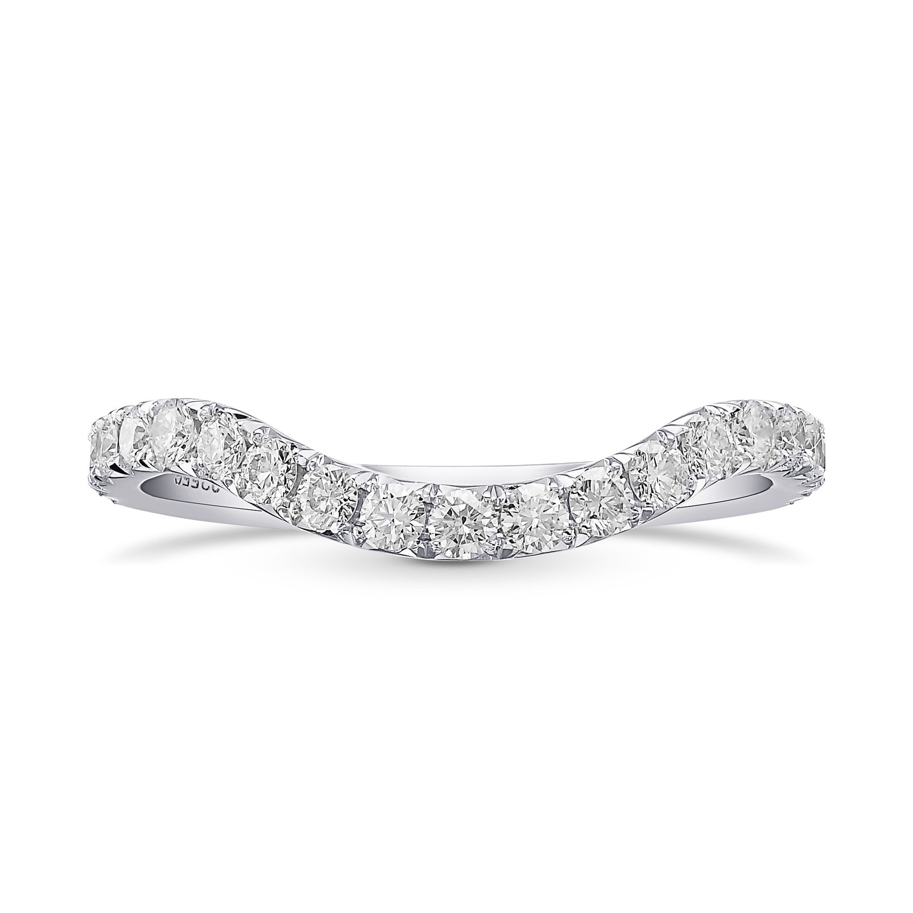 Contoured Pave Diamond Wedding Band
