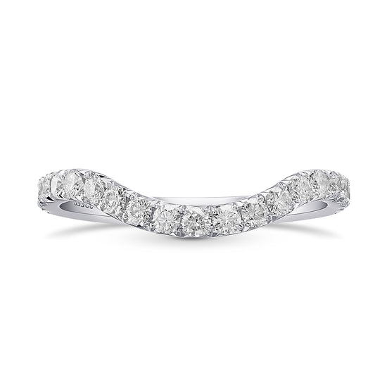 Contoured Pave Diamond Wedding Band