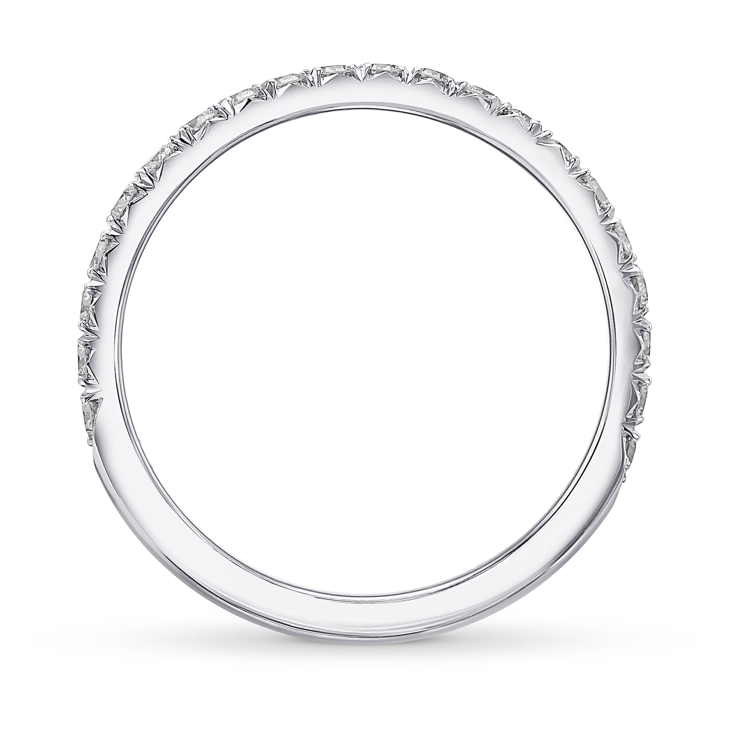Contoured Pave Diamond Wedding Band