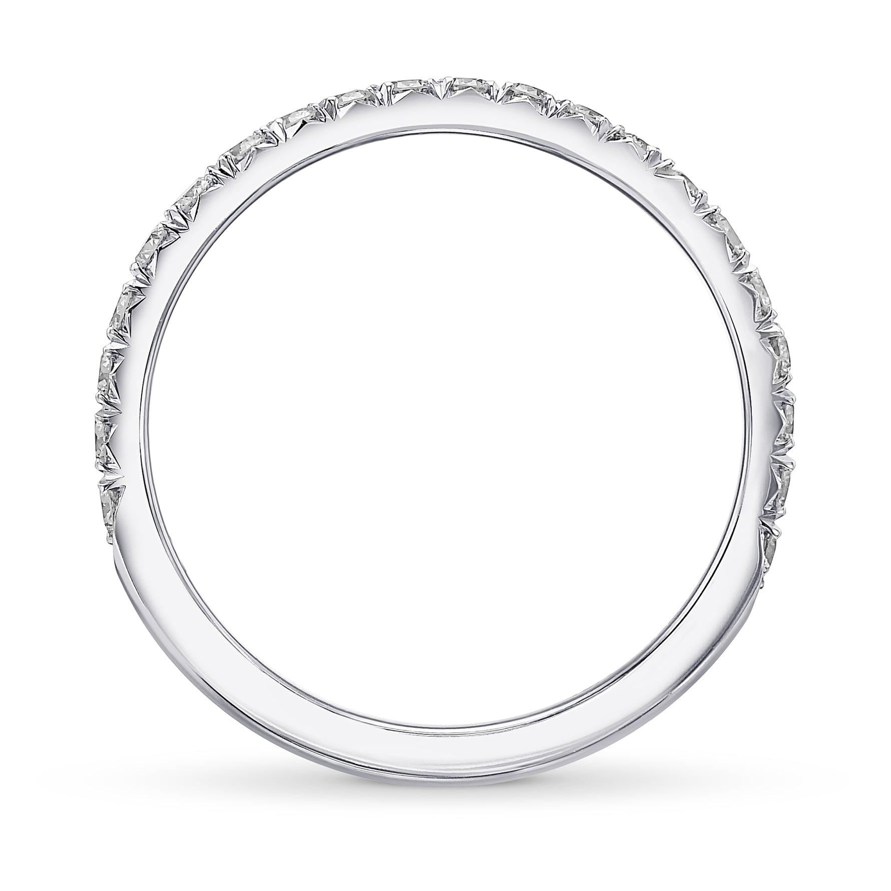 Contoured Pave Diamond Wedding Band