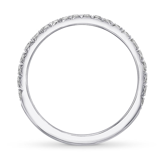 Contoured Pave Diamond Wedding Band