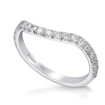 Contoured Pave Diamond Wedding Band