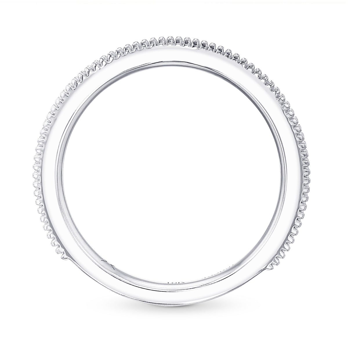 Contoured Milgrain Diamond Wedding Band