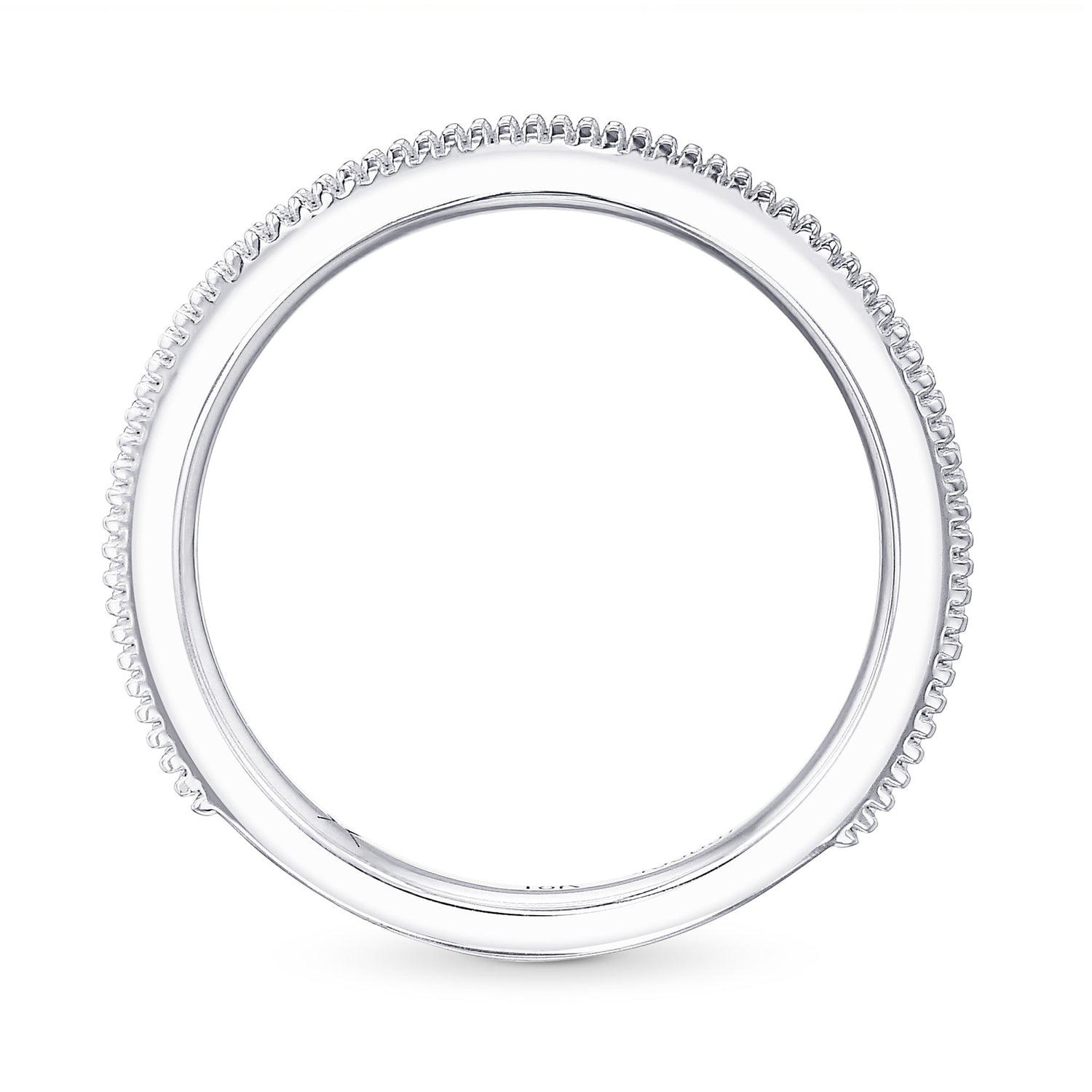 Contoured Milgrain Diamond Wedding Band