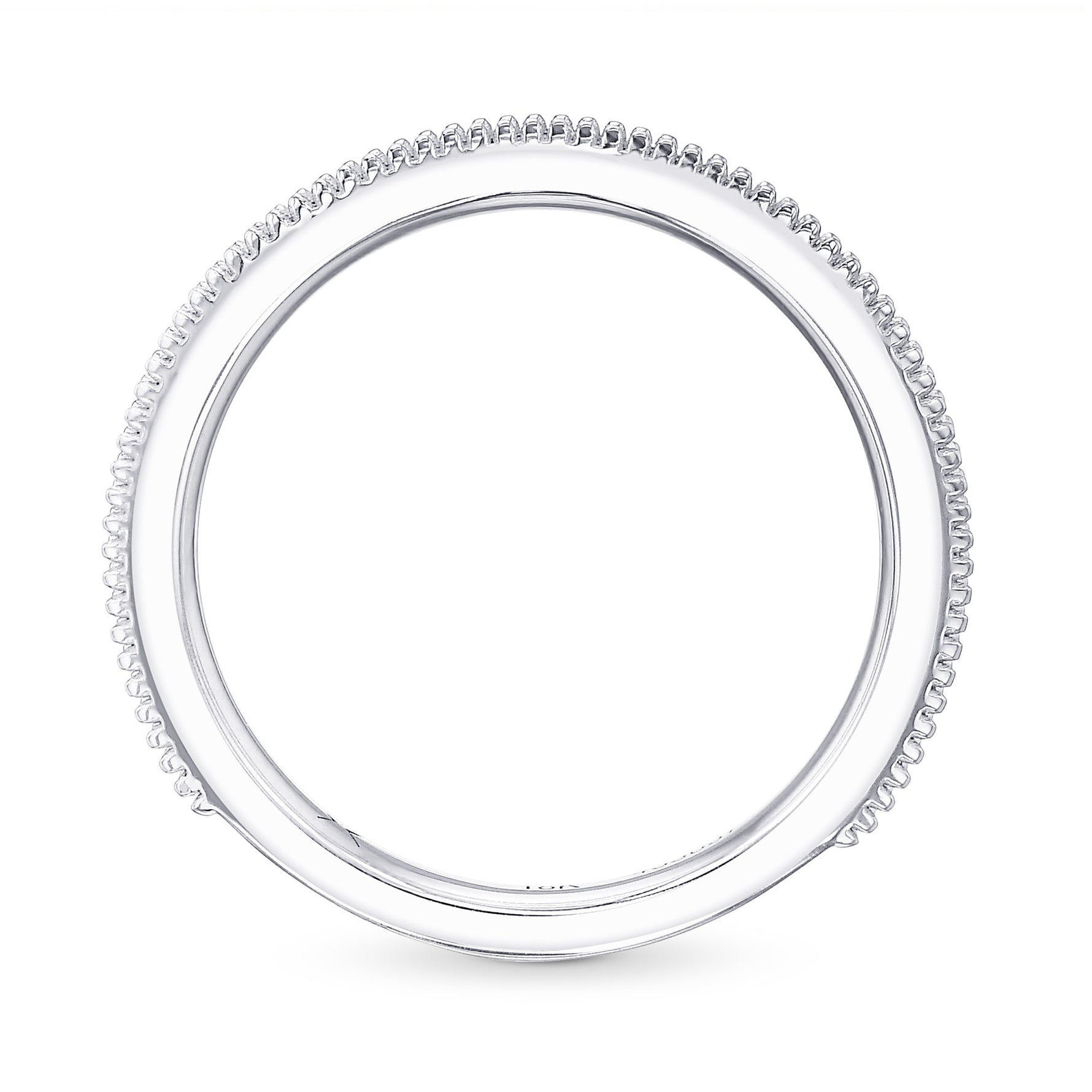 Contoured Milgrain Diamond Wedding Band