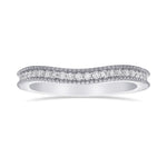 Contoured Milgrain Diamond Wedding Band