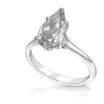 Fancy Gray Pear Diamond Solitaire Ring