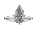 Fancy Gray Pear Diamond Solitaire Ring
