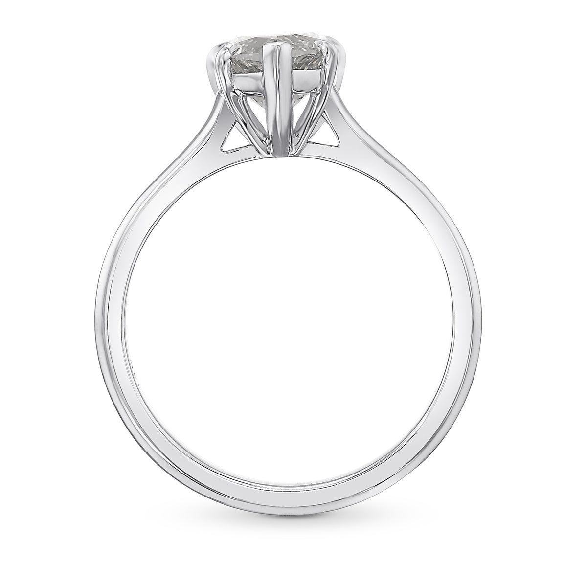 Fancy Gray Pear Diamond Solitaire Ring