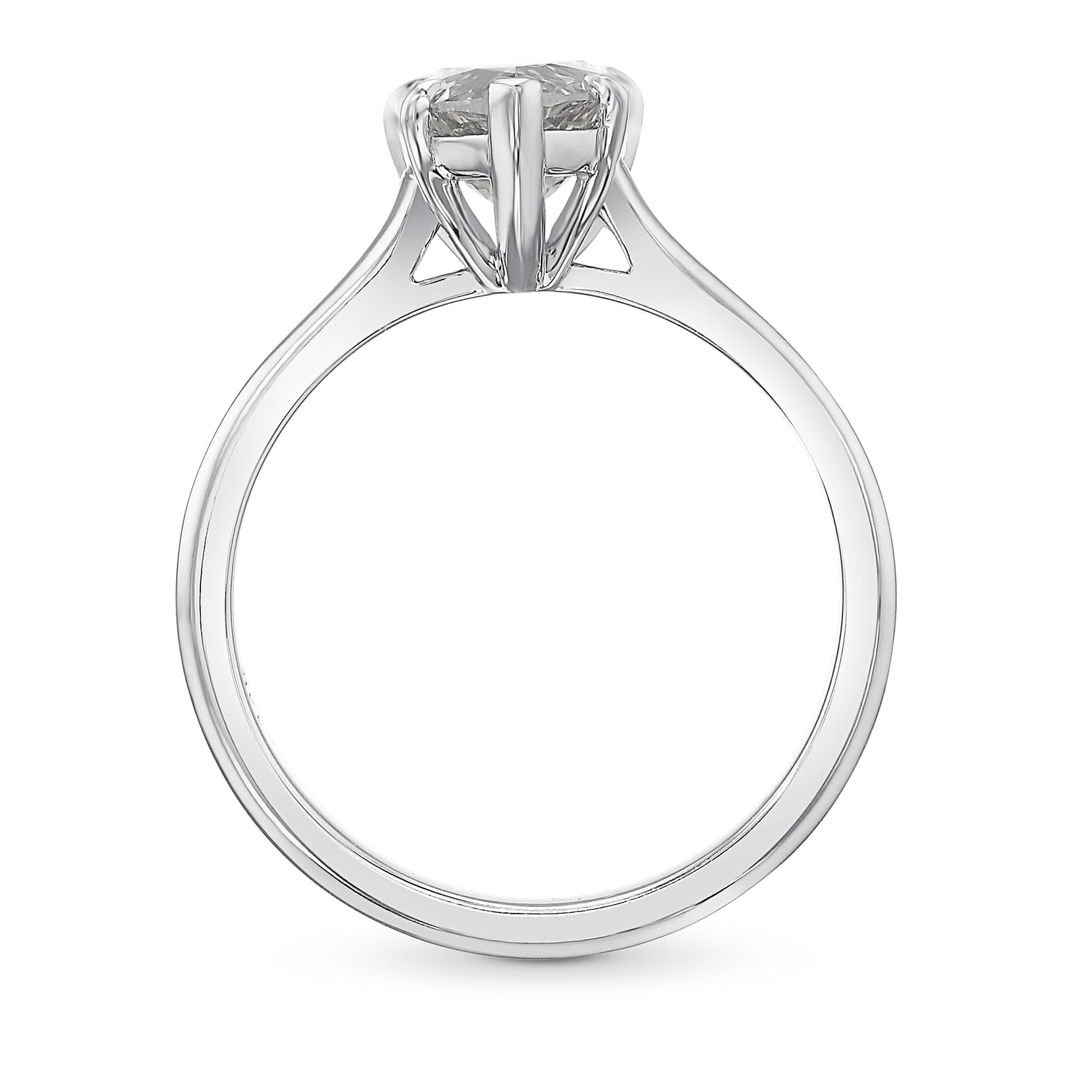 Fancy Gray Pear Diamond Solitaire Ring