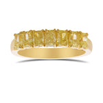 Fancy Intense Yellow Radiant 7 Stone Band Ring