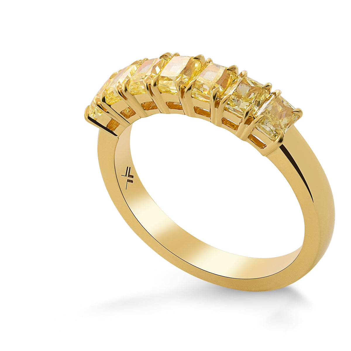 Fancy Intense Yellow Radiant 7 Stone Band Ring