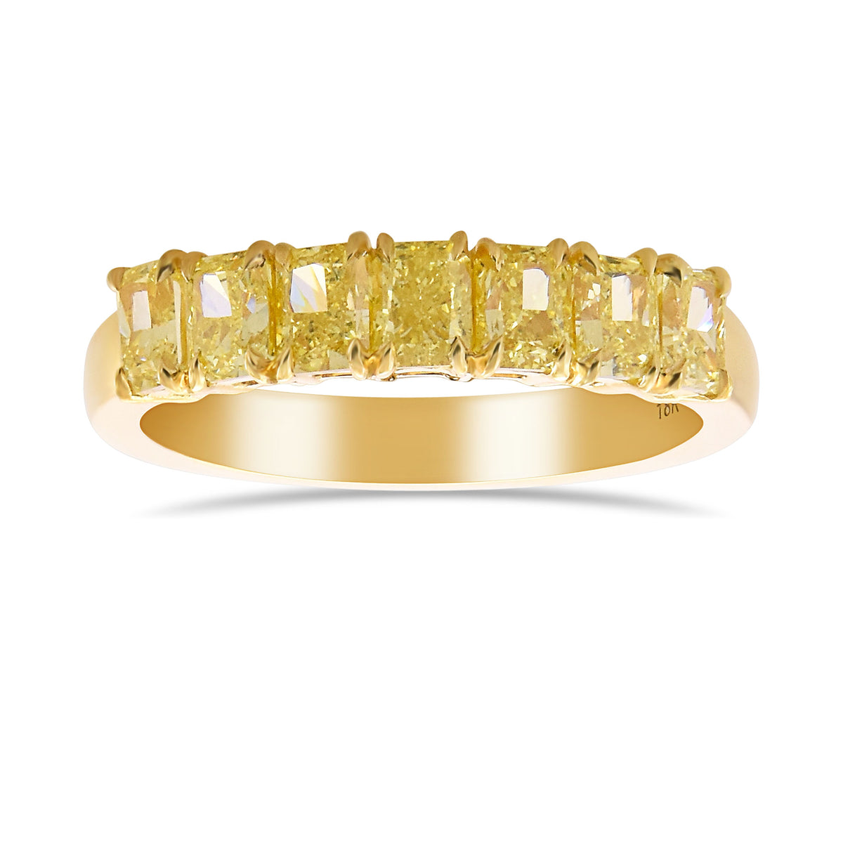 Fancy Intense Yellow Radiant 7 Stone Band Ring