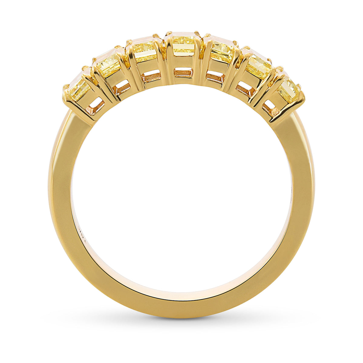 Fancy Intense Yellow Radiant 7 Stone Band Ring