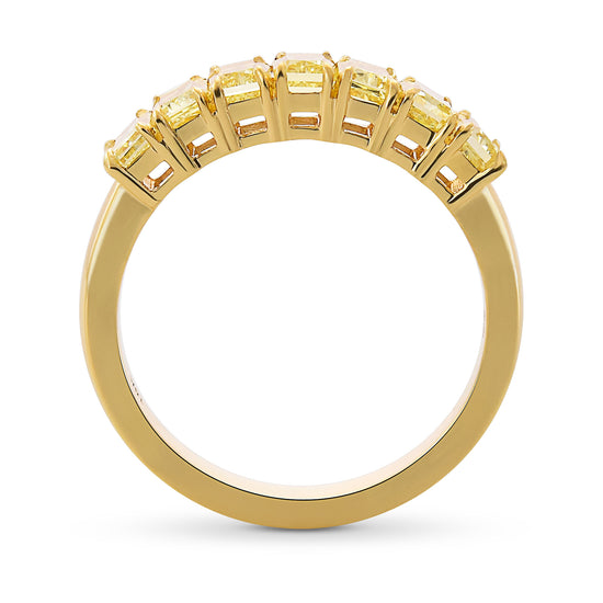 Fancy Intense Yellow Radiant 7 Stone Band Ring