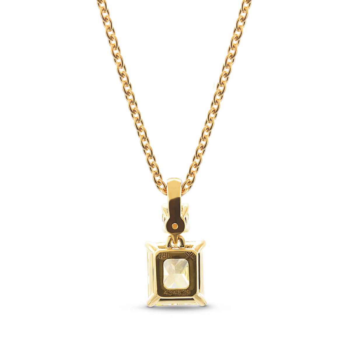 Fancy Yellow Radiant Drop Diamond Pendant 