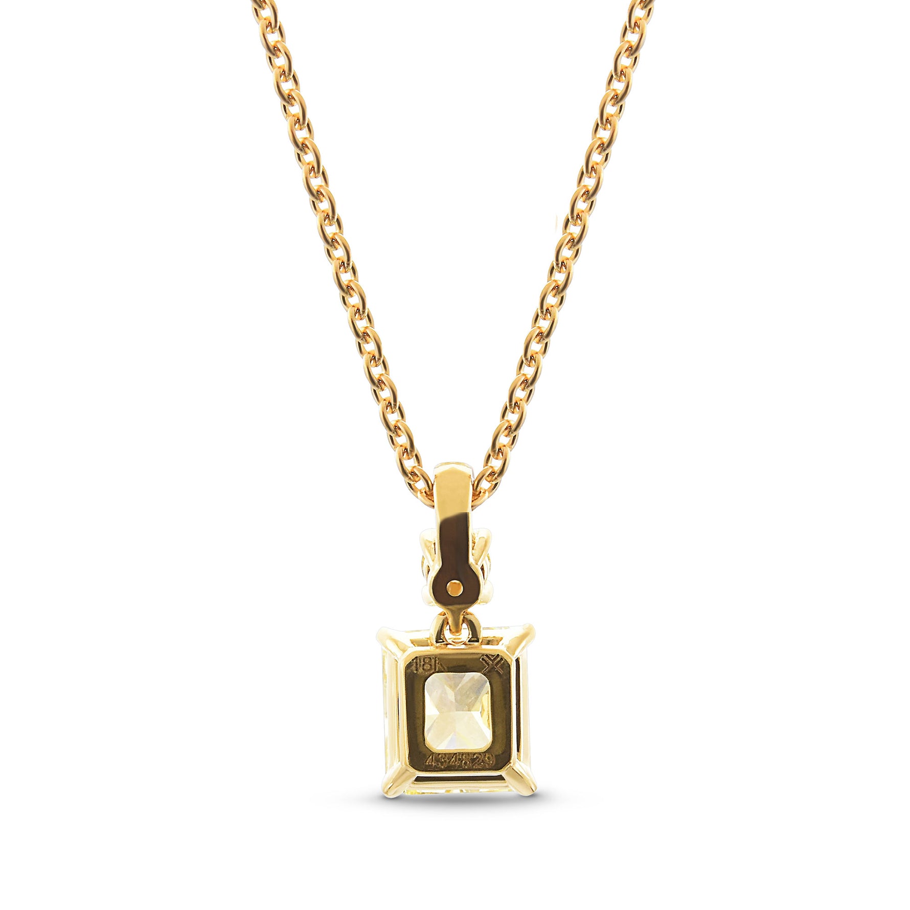 Fancy Yellow Radiant Drop Diamond Pendant 