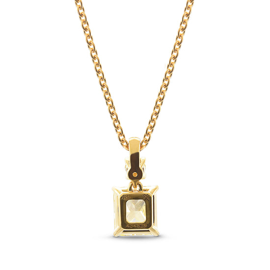 Fancy Yellow Radiant Drop Diamond Pendant 