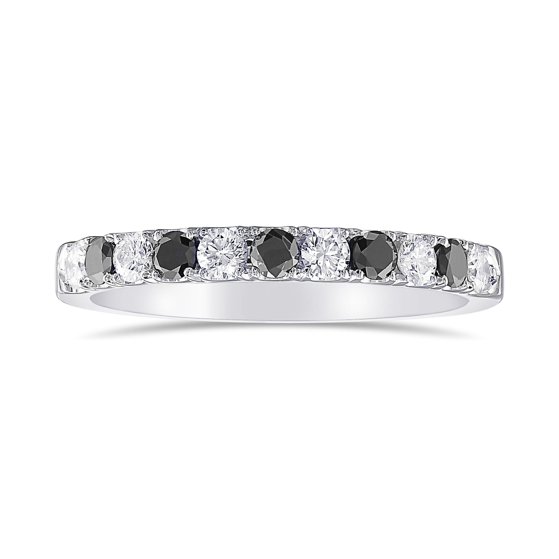 Black and Collection color Diamond Half-Eternity Wedding Band Ring