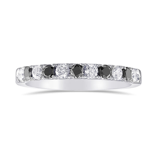 Black and Collection color Diamond Half-Eternity Wedding Band Ring