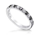 Black and Collection color Diamond Half-Eternity Wedding Band Ring