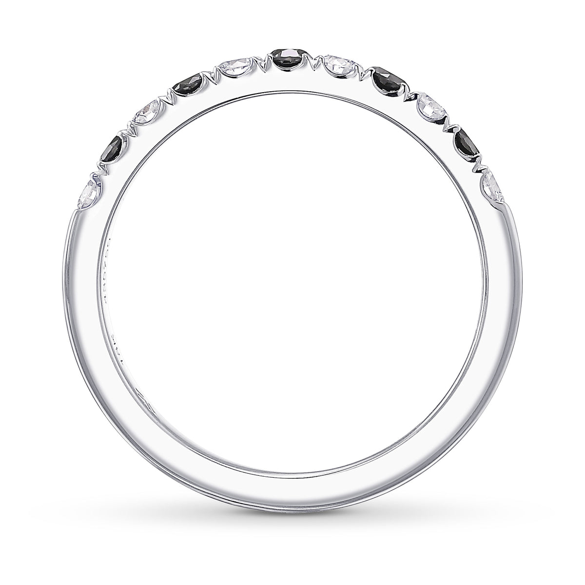 Black and Collection color Diamond Half-Eternity Wedding Band Ring