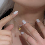  Fancy Vivid Yellow Diamond Radiant Drop Pendant 