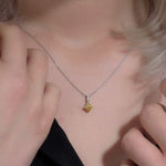  Fancy Vivid Yellow Diamond Radiant Drop Pendant 