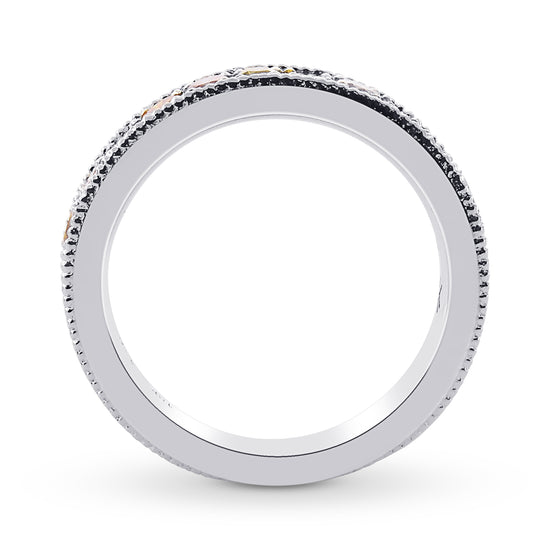 Multicolored Diamond Milgrain Band Ring