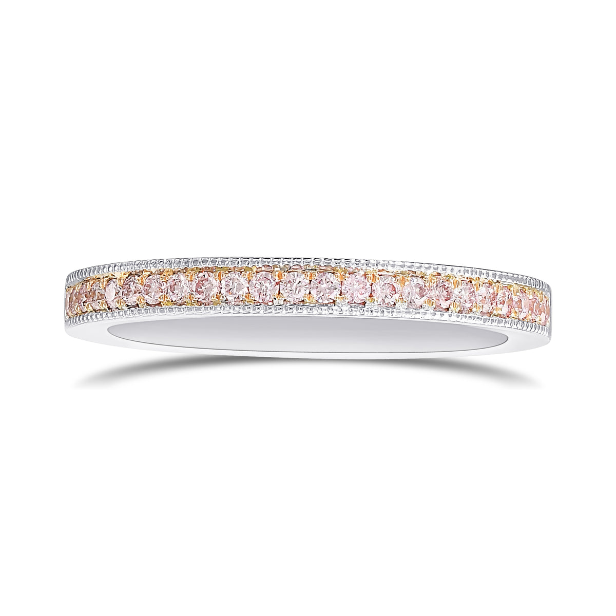 Fancy Light Pink Diamond Milgrain Band Ring