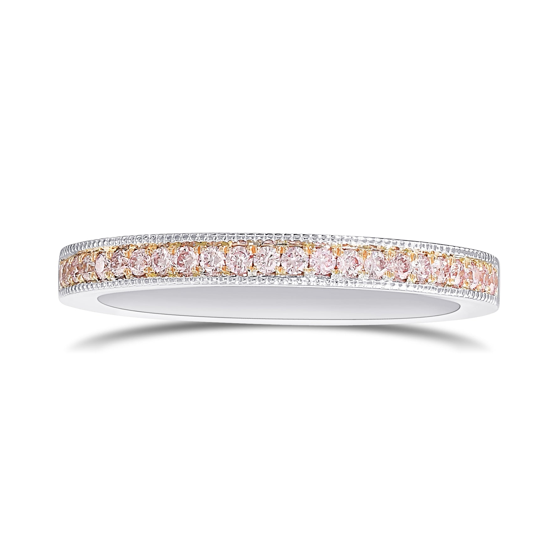 Fancy Light Pink Diamond Milgrain Band Ring