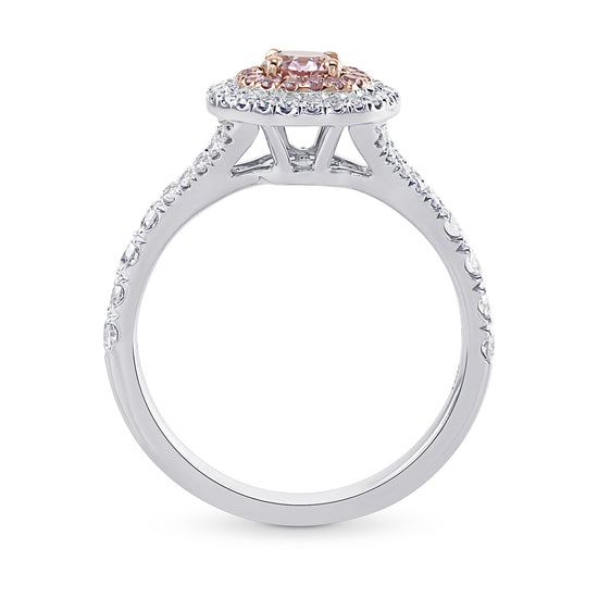 Argyle Fancy Pink Round Diamond Double Halo Ring
