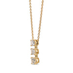3 Stone Cushion Shape Diamond Drop Pendant
