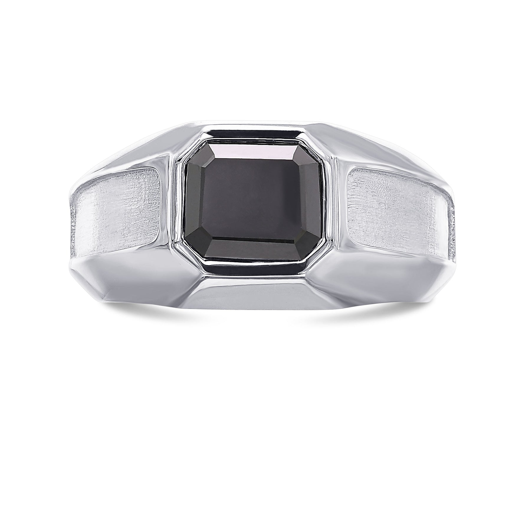 Black Radiant Diamond Gents Ring