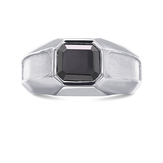 Black Radiant Diamond Gents Ring