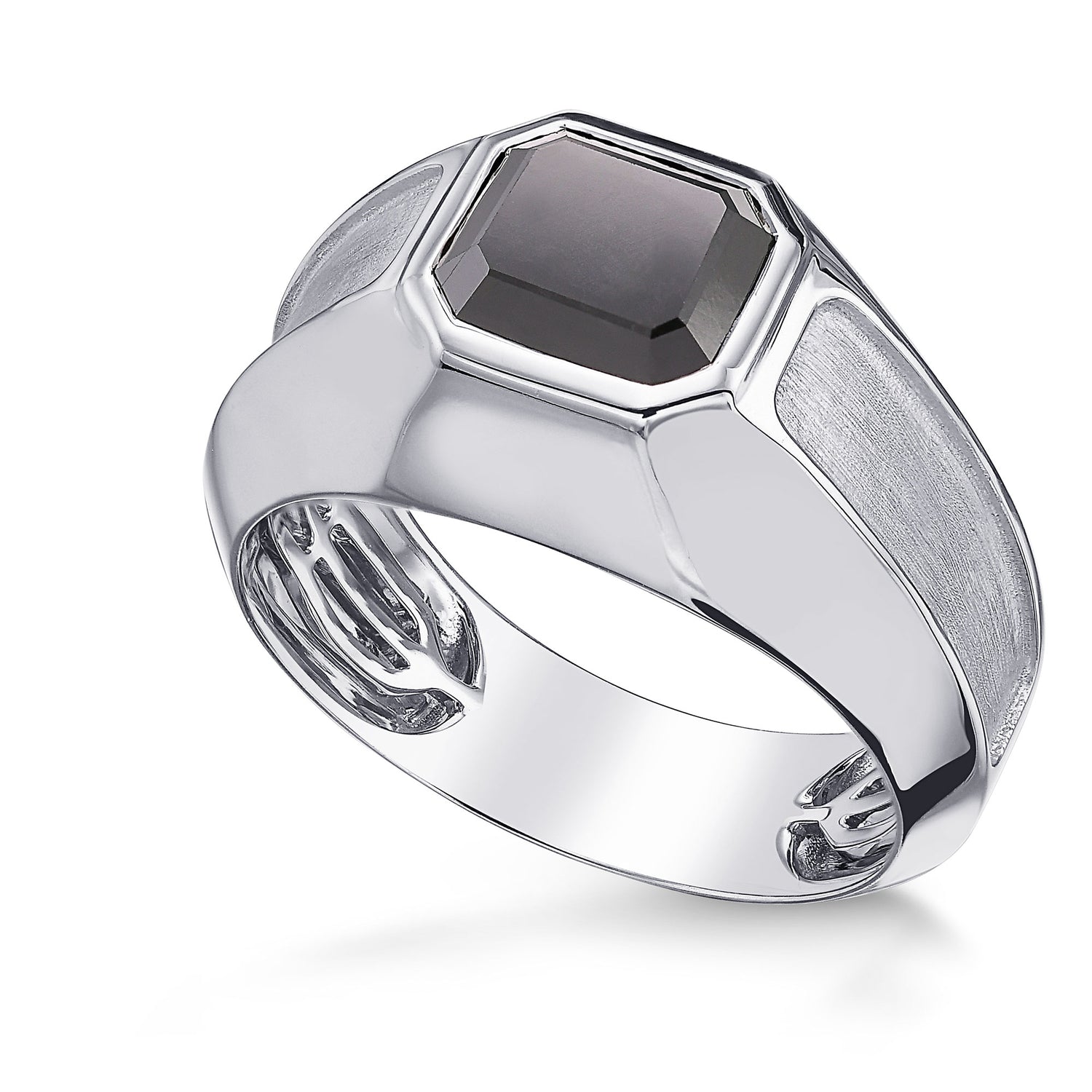 Black Radiant Diamond Gents Ring
