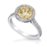 Fancy Yellow Round Halo Diamond Ring