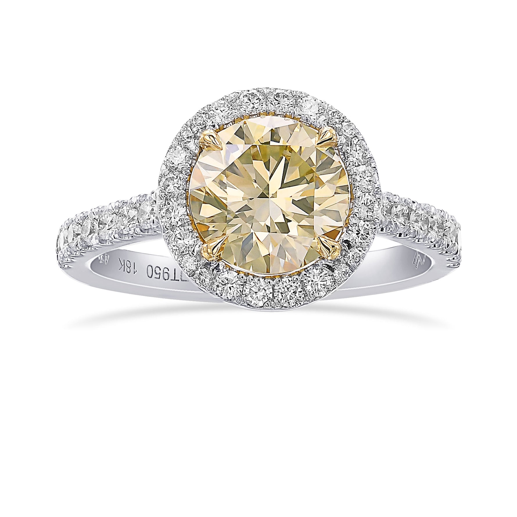 Fancy Yellow Round Halo Diamond Ring