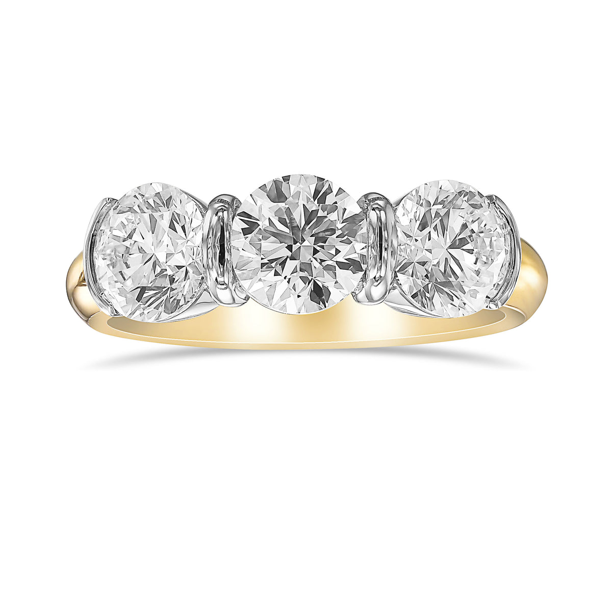 Round Brilliant 3 Stone Diamond Ring 