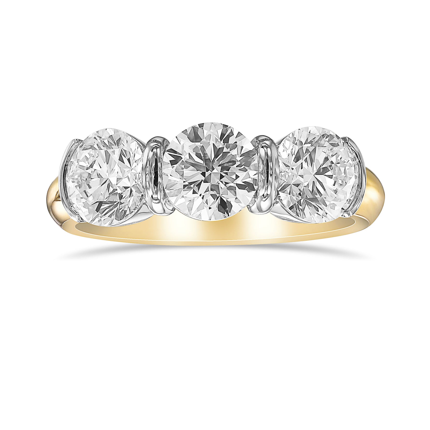 Round Brilliant 3 Stone Diamond Ring 
