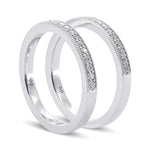 Pair of Diamond Milgrain Pave Wedding Bands
