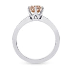 Fancy Brown  Round  Diamond Side Stone  Ring