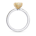 Fancy Yellow Cushion Side-stone Engagement & Wedding Ring Set