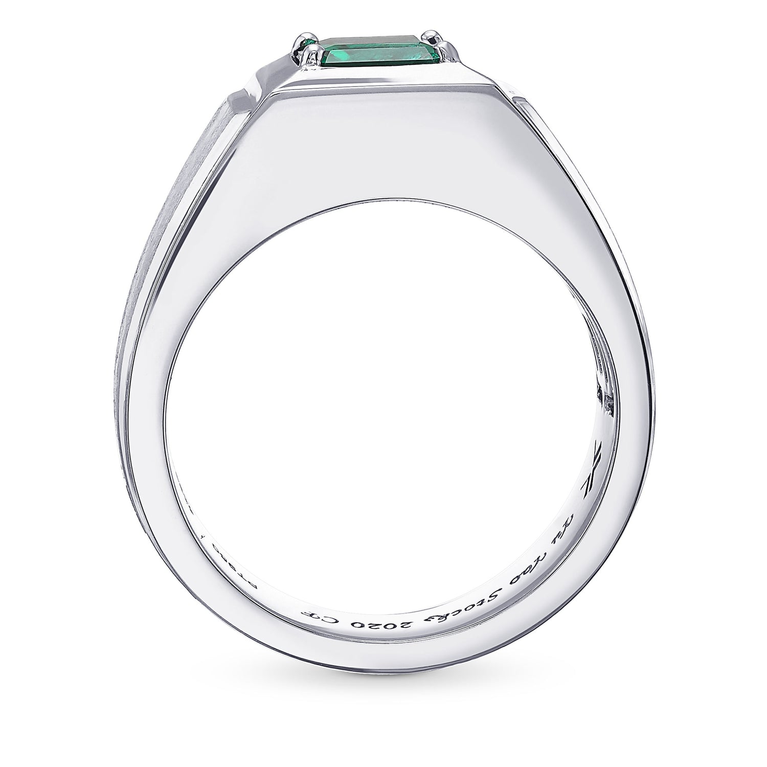 Green Colombian Emerald Gents Ring