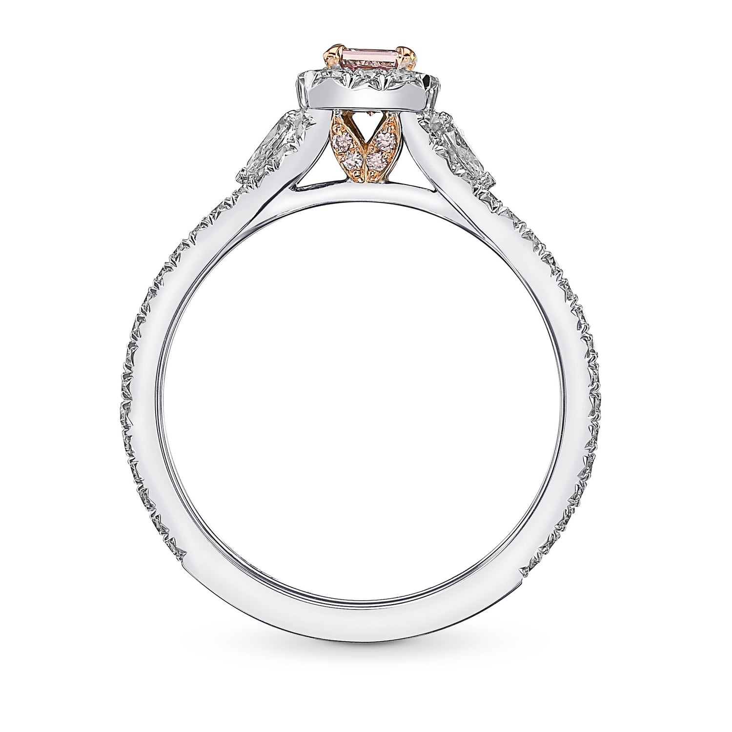 Fancy Intense Pink Princess & Pear Diamond Ring