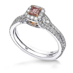Fancy Intense Pink Princess & Pear Diamond Ring