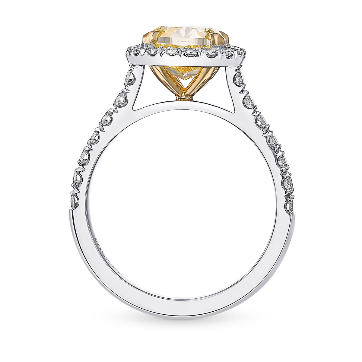 Fancy Intense Yellow Cushion Halo Diamond Ring